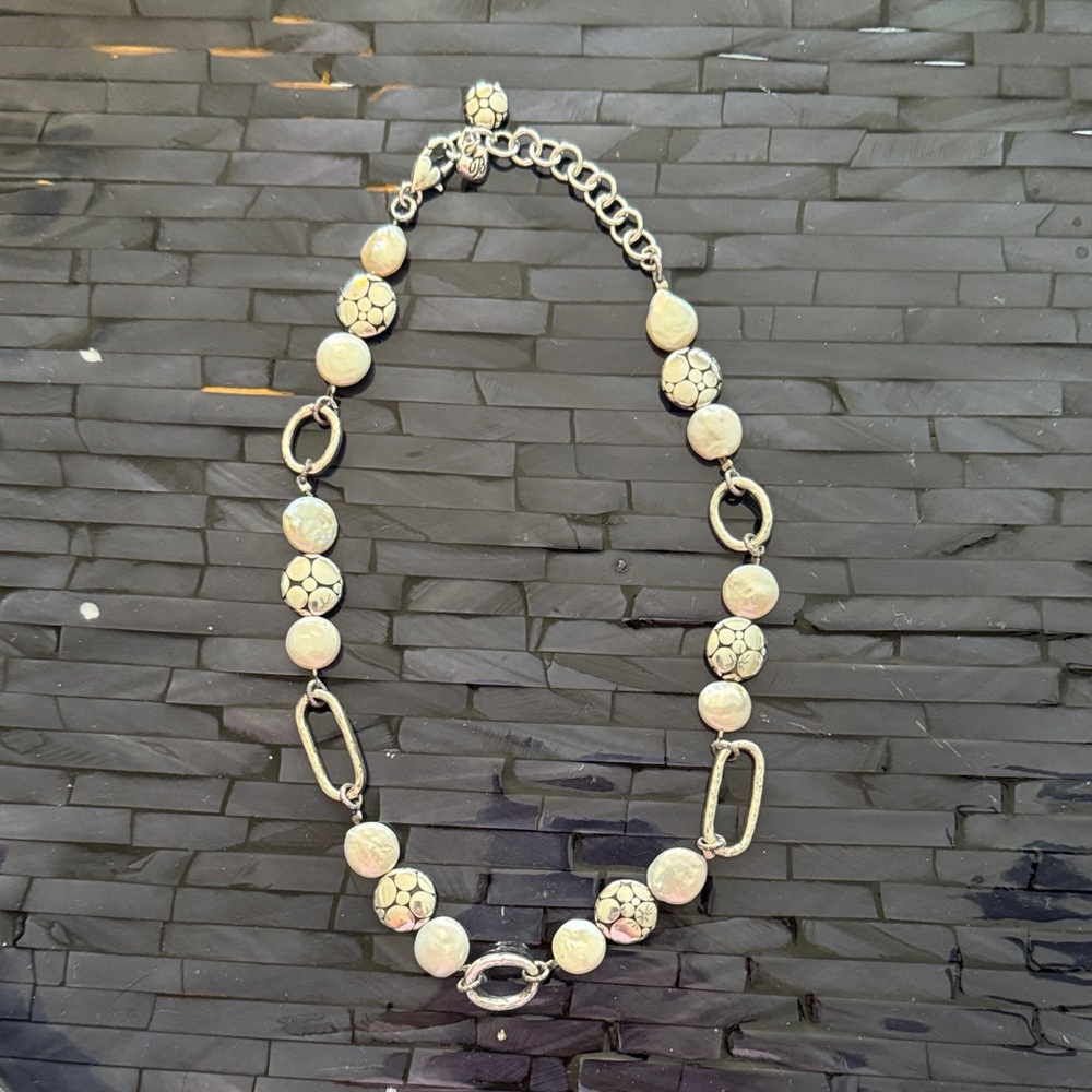 Brighton Silver Tone Coin Pearl necklace